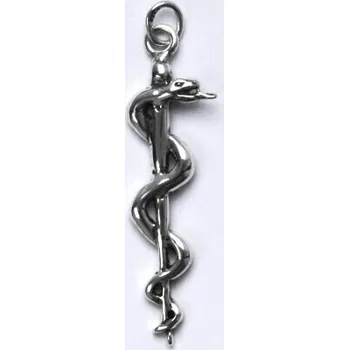 Přívěsek Stříbrný přívěsek Aeskulapova hůl , lékařský znak - P196 (Stříbrný přívěsek lékařský znak)