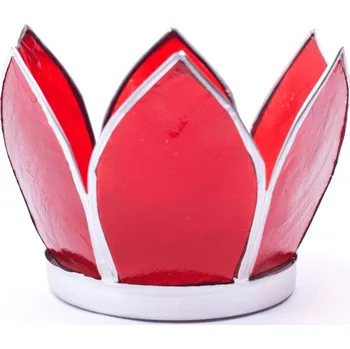 Svícen Milujeme Kameny Svícen - lotosový květ - červený 9223