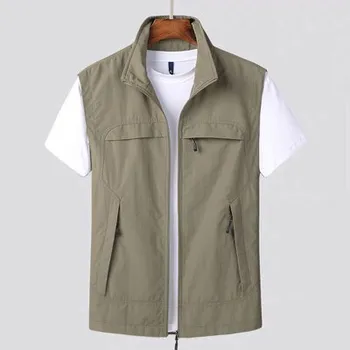 Pánská vesta Pánská rybářská vesta outdoor s kapsami Barva: Khaki, Velikost: 3XL