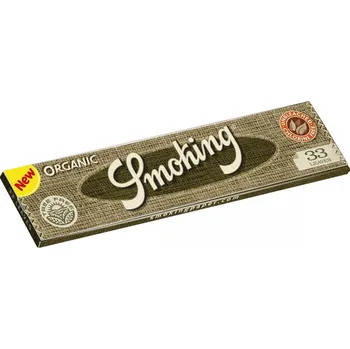 Papírky SMOKING ORGANIC King Size, 33ks (Dlouhé king size papírky Smoking ORGANIC. Široké. 33ks v balení.)