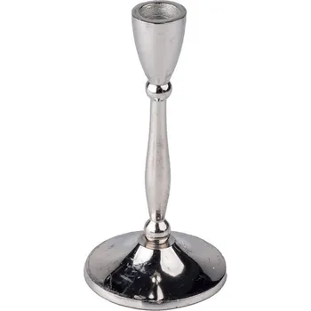 Svícen Hliníkový svícen na kónickou svíčku 85x170mm, stříbrný 165 gram 165 gram