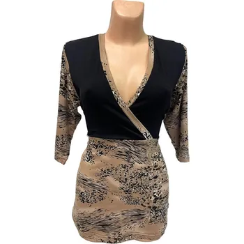 Dámská tunika dámské halenky , Barva Béžová, Velikost XXL 48, Materiál 96% Viskoza 4% Lycra