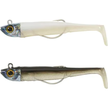 Umělá nástraha CAPERLAN Měkká nástraha na mořský rybolov texan Ancho 90 12 g stříbrná černý hřbet / bílý hřbet BÍLÁ|ČERNÁ