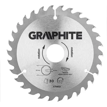 Pilový kotouč GRAPHITE Kotouč pilový vidiový 165x30, 30Z, 57H652