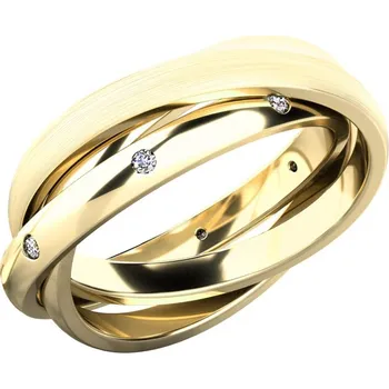 Prsten Dámský prsten přírodní diamant 0.120 ct G/SI - tři kroužky 61075-DIA velikost 54