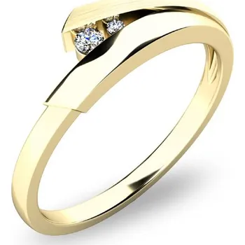Prsten Dámský prsten žluté zlato 585 přírodní diamant 0.038 ct G/SI brilianty 10864 velikost 49