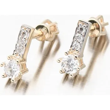Náušnice Dámské náušnice žluté zlato 585 zirkon 52GZ-8057-ZL-ZIR