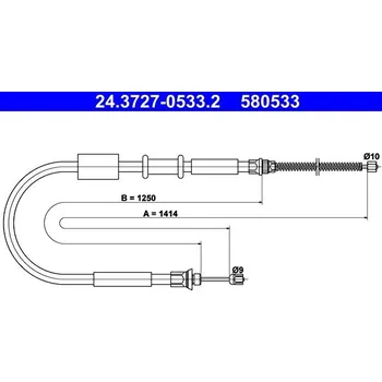 Brzdový systém Tažné lanko, parkovací brzda ATE 24.3727-0533.2
