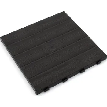 Venkovní dlažba Hnědá plastová terasová dlažba Linea Easy - 39 x 39 x 2,65 cm