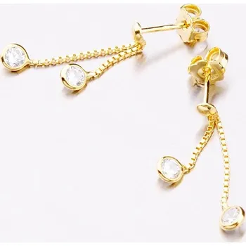 Náušnice Dámské náušnice stříbro 925 zirkon v barvě žlutého E1400374-0398-SLX