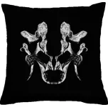 Polštář bavlněný s potiskem Polštář černý - Kostěná Maska_