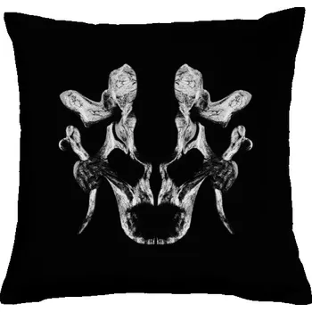 Polštář Polštář bavlněný s potiskem Polštář černý - Kostěná Maska_