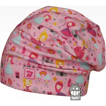 Pokrývka hlavy čepice Dráče Yetti 13 převis homeless růžová s princeznami velikost čepic: 48-50cm (1-2 roky, RDX vel.3)