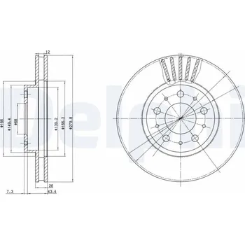 Brzdový kotouč Brzdový kotouč DELPHI BG2841