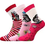 3PACK dívčí ponožky Boma - Krtek, růžová / bílá Barva: Růžová, Velikost: 20-24