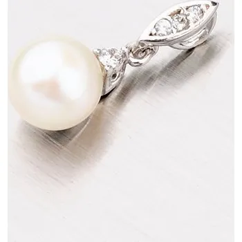 Přívěsek Dámský přívěsek bílé zlato 585 perly 115-4110