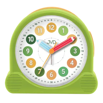 Budík JVD Dětský zelený ručkový netikající tichý sweep budík JVD SRP160.2