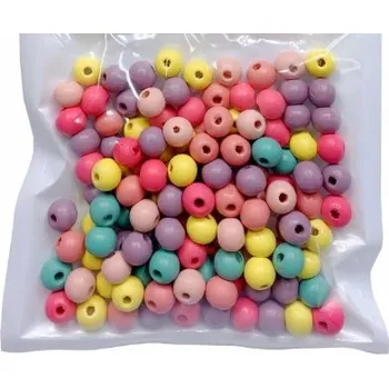 Dětské navlékací korálky Barevné korálky 8mm pestré - VÝHODNÉ BALENÍ 130KS