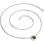 Dámský náhrdelník zlato mix 585/1000 přírodní diamant 0.084 ct černé brilianty 10902-NH01-BCV-Black délka 42 cm