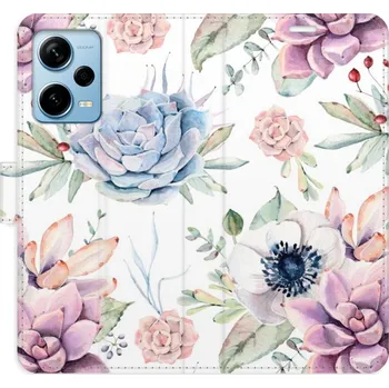 Pouzdro na mobilní telefon Flipové pouzdro iSaprio - Succulents Pattern - Xiaomi Redmi Note 12 Pro+ 5G