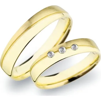 Prsten Snubní prsteny žluté zlato 585 zirkon 0.075 ct G/SI SP-283
