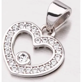Přívěsek Dámský přívěsek bílé zlato 585 zirkon srdce 147-0874