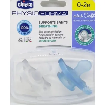 Chicco PhysioForma silikonový dudlík Mini Soft 0-2m chlapec 2ks