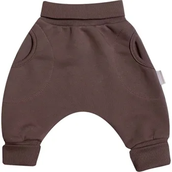 Tepláčky "rostoucí" BAGGY z počesané teplákoviny MKcool MK2338 čokoládově hnědé 56 (Moderní kojenecké tepláčky BAGGY )