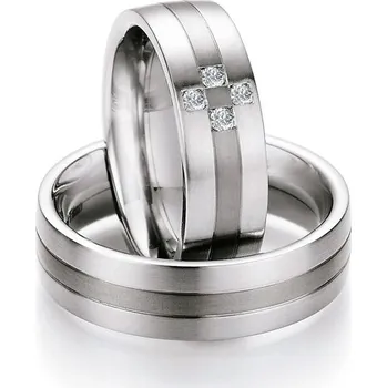 Prsten Snubní prsteny titan přírodní diamant 0.120 ct s titanem TS601