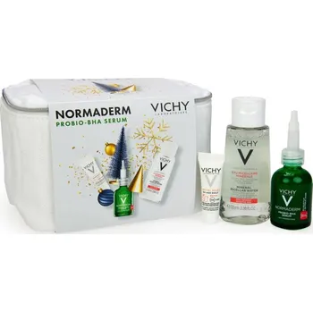 Vichy Normaderm fluid proti stárnutí pleti SPF 50+ 3 ml + minerální micelární voda pro citlivou pleť 100 ml + exfoliační peelingové sérum proti akné 30 ml