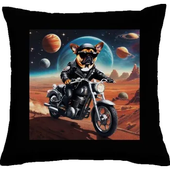 Pánské tričko Polštář bavlněný s potiskem Pes na motorce