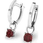 Dámské náušnice bílé zlato 585/1000 přírodní diamant 0.250 ct G/SI oválky s a granáty 10861-B-DIA-GRA