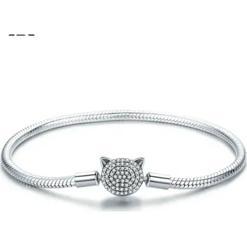 Náramek For Silver Náramek Kočka se zirkony - Stříbro 925 Délka: 19cm
