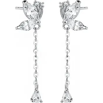 Náušnice Olivie 7842 Stříbrné motýlí náušnice Stříbrná