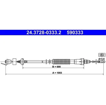 Spojka Tažné lanko, ovládání spojky ATE 24.3728-0333.2