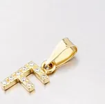 Přívěsek žluté zlato 585 - písmeno F se zirkony 13-152-F