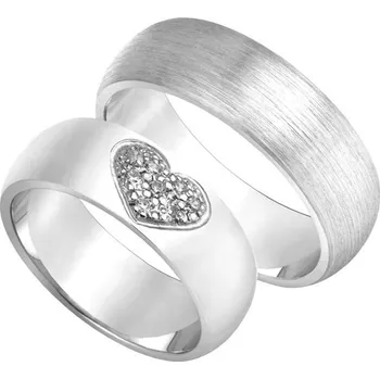 Prsten Snubní prsteny bílé zlato 585 zirkon 0.120 ct SP-220