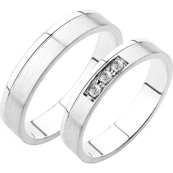 Prsten Snubní prsteny bílé zlato 585 zirkon 0.090 ct SP-227