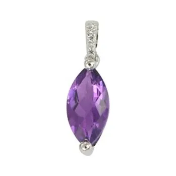 Přívěsek Dámský přívěsek bílé zlato 585/1000 přírodní diamant 1.35 ct briliantový s ametyst GKW48532AMT