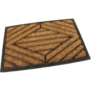 Kokosová čisticí venkovní vstupní rohož FLOMA Rectangle - Stripes - délka 40 cm, šířka 60 cm, výška 2,2 cm