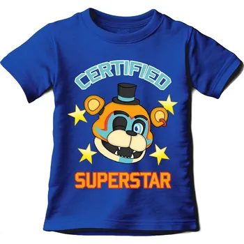 Chlapecké tričko FNAF Tričko FNAF Certified Superstar FNAF modrá