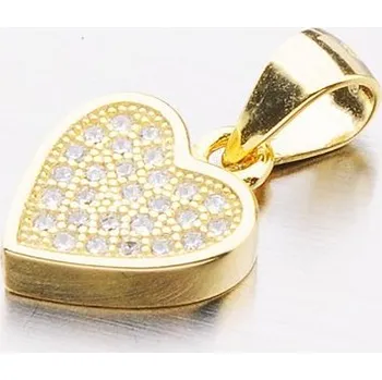 Přívěsek Dámský přívěsek stříbro 925 zirkon zlacený ve tvaru srdce P-S1803482-1905-SLX