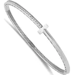 Lillian Vassago Pevný náramek se zirkony, bílé zlato LLV98-GB004W