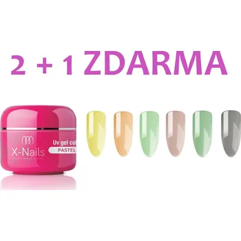 X-NAILS cenově zvýhodněná sada pastelových UV gelů 2+1 ZDARMA