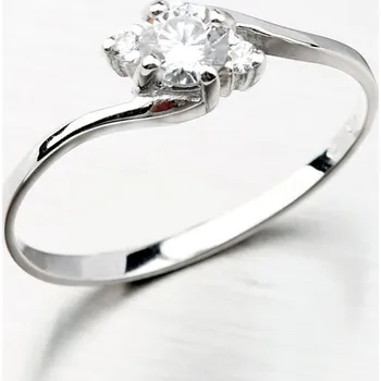 Prsten Dámský prsten bílé zlato 585 zirkon 356-0106-01 velikost 54