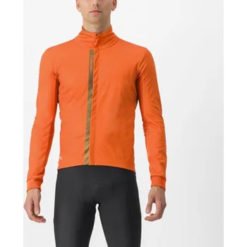 Cyklistická bunda CASTELLI Cyklistická zateplená bunda - ENTRATA - oranžová L