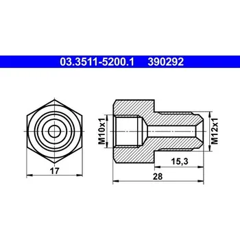 Přislušenství brzdového systému Adaptér brzdového vedení ATE 03.3511-5200.1