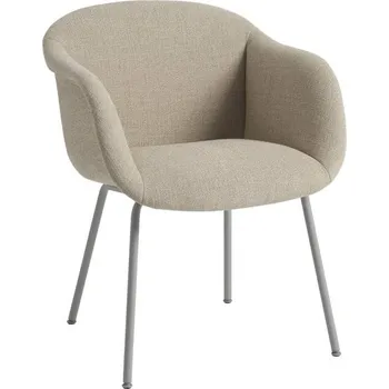 Jídelní židle Muuto Židle Fiber Soft Armchair Tube Base, Ecriture 240/grey
