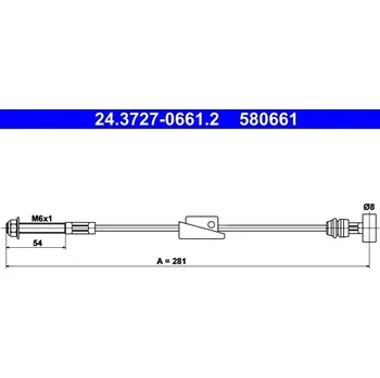 Lanko parkovací brzdy Tažné lanko, parkovací brzda ATE 24.3727-0661.2