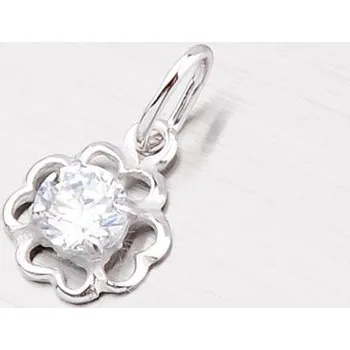 Přívěsek Dámský přívěsek bílé zlato 585 zirkon - kytička 43-2166
